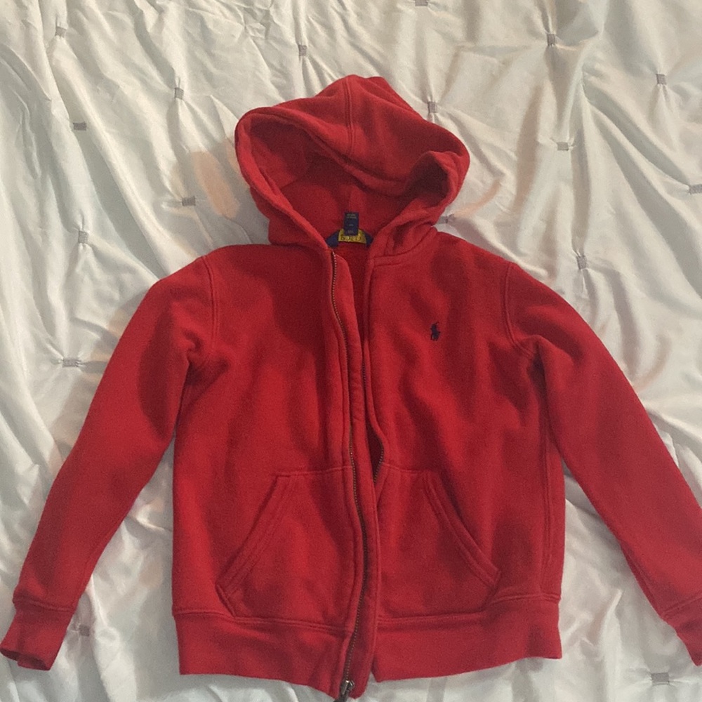 Polo Red zip up Hoodie Boys size 7